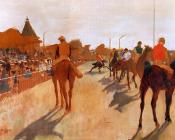 埃德加 德加 : Racehorses before the Stands